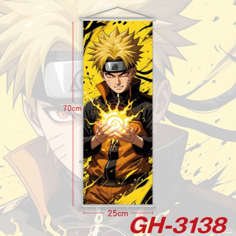 Naruto Plastic Rod Cloth Small Hanging Canvas Painting Wall Scroll 25x70cm price for 5 pcs