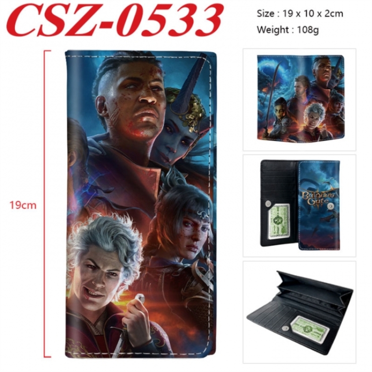 Baldur's Gate  Anime peripheral long three fold wallet 19x10x2cm