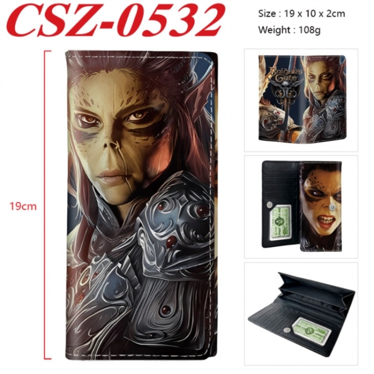 Baldur's Gate  Anime peripheral long three fold wallet 19x10x2cm
