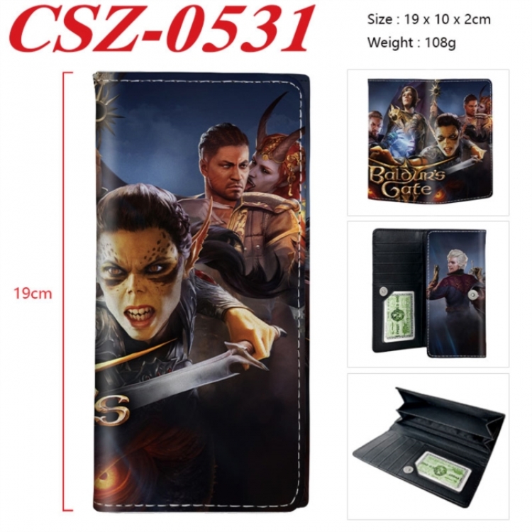 Baldur's Gate  Anime peripheral long three fold wallet 19x10x2cm