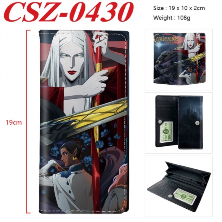 Castlevania Anime peripheral long three fold wallet 19x10x2cm