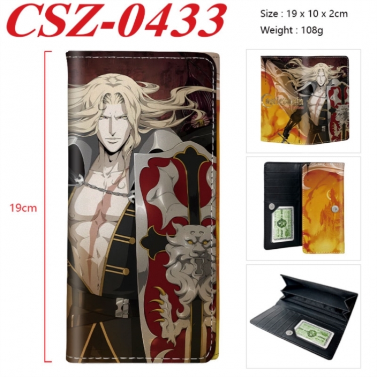 Castlevania Anime peripheral long three fold wallet 19x10x2cm
