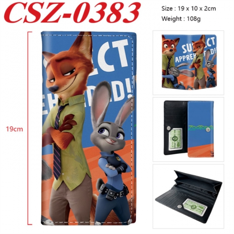 Zootopia Anime peripheral long three fold wallet 19x10x2cm