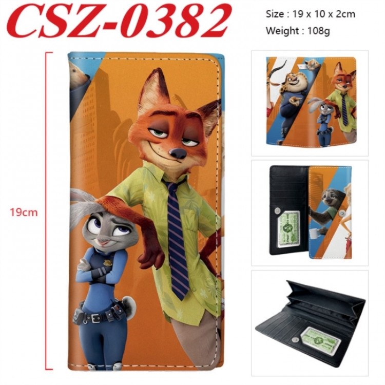 Zootopia Anime peripheral long three fold wallet 19x10x2cm