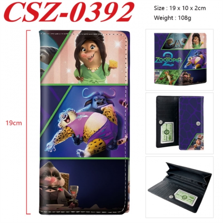 Zootopia Anime peripheral long three fold wallet 19x10x2cm