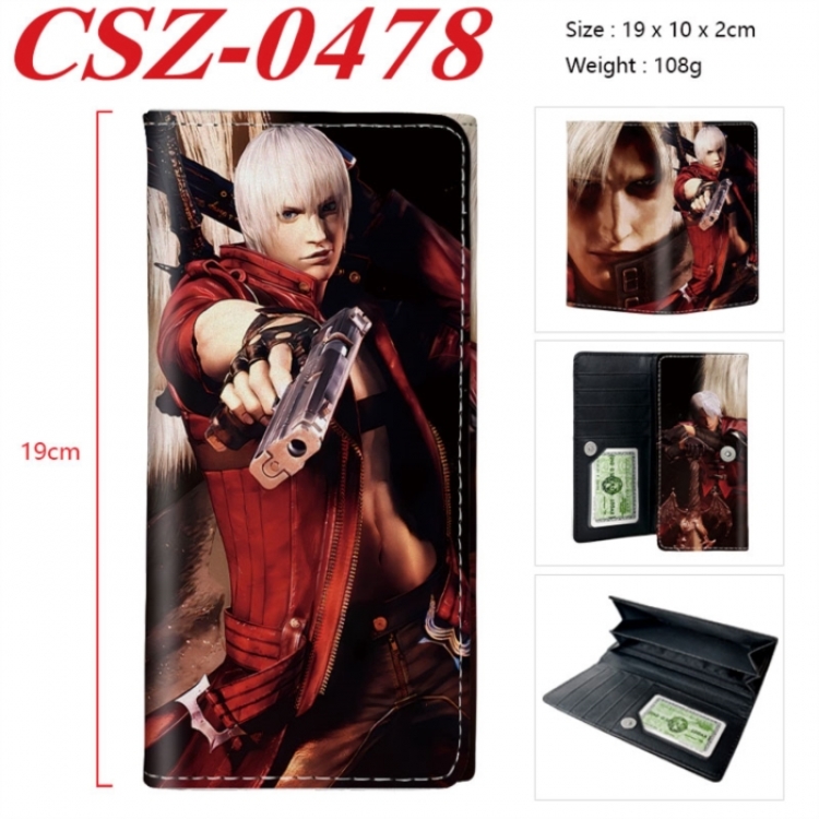 Devil May Cry Anime peripheral long three fold wallet 19x10x2cm