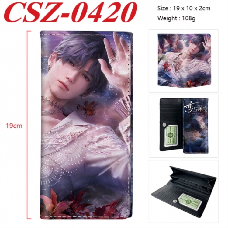 Love and Deepspac Anime peripheral long three fold wallet 19x10x2cm