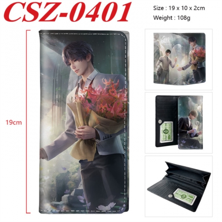 Love and Deepspac Anime peripheral long three fold wallet 19x10x2cm