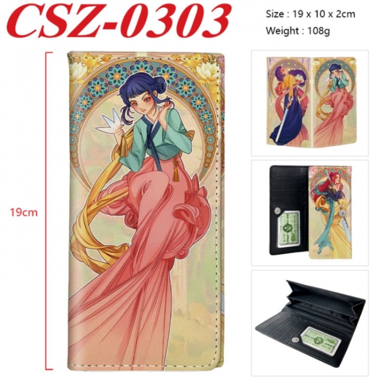 K-Pop Demon Hunters Anime peripheral long three fold wallet 19x10x2cm