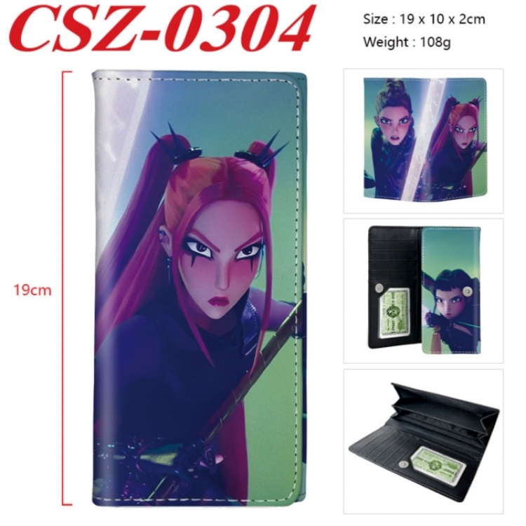 K-Pop Demon Hunters Anime peripheral long three fold wallet 19x10x2cm