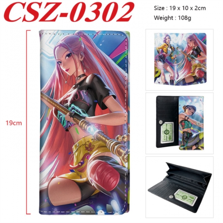 K-Pop Demon Hunters Anime peripheral long three fold wallet 19x10x2cm