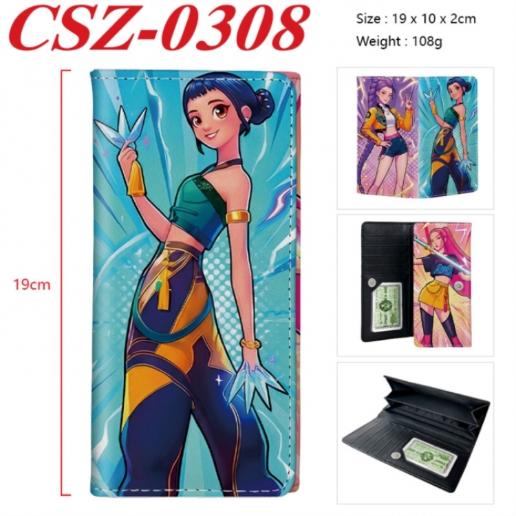 K-Pop Demon Hunters Anime peripheral long three fold wallet 19x10x2cm