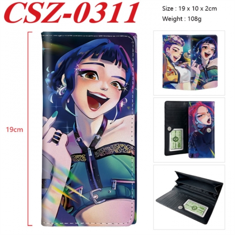 K-Pop Demon Hunters Anime peripheral long three fold wallet 19x10x2cm