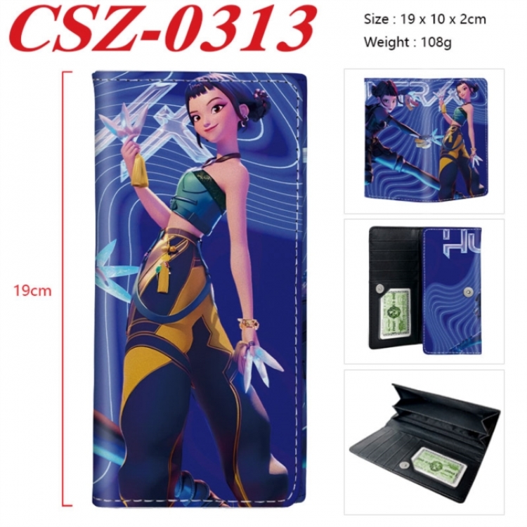 K-Pop Demon Hunters Anime peripheral long three fold wallet 19x10x2cm