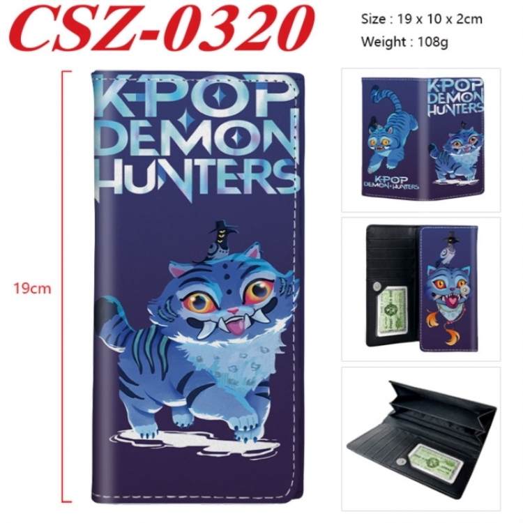 K-Pop Demon Hunters Anime peripheral long three fold wallet 19x10x2cm
