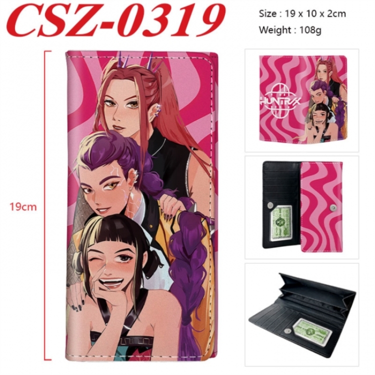 K-Pop Demon Hunters Anime peripheral long three fold wallet 19x10x2cm