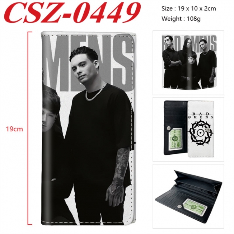 Bad Omens Anime peripheral long three fold wallet 19x10x2cm