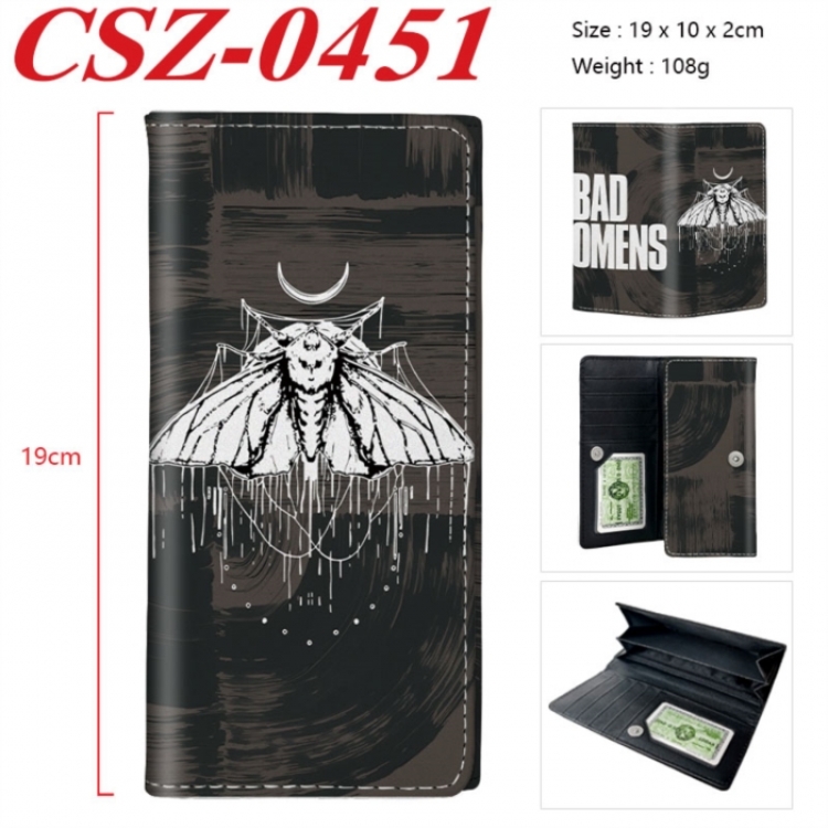 Bad Omens Anime peripheral long three fold wallet 19x10x2cm