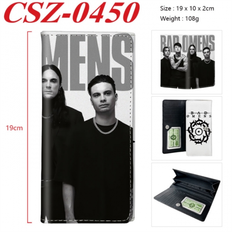 Bad Omens Anime peripheral long three fold wallet 19x10x2cm