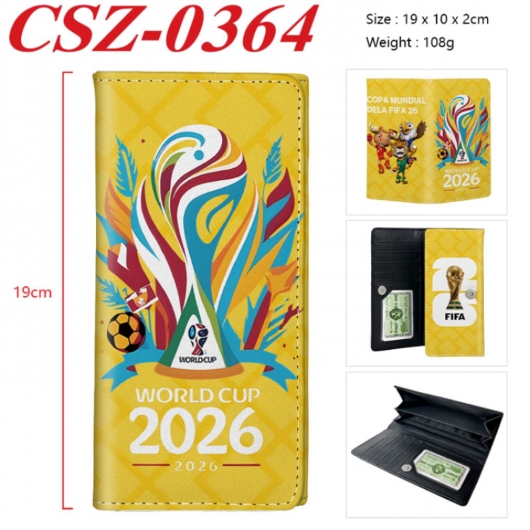 World Cup Anime peripheral long three fold wallet 19x10x2cm