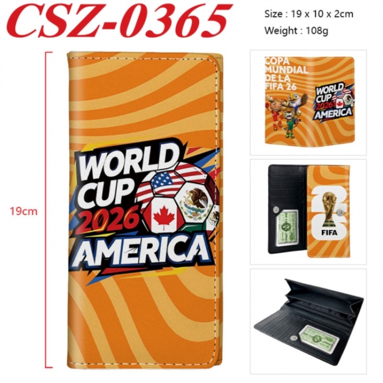 World Cup Anime peripheral long three fold wallet 19x10x2cm