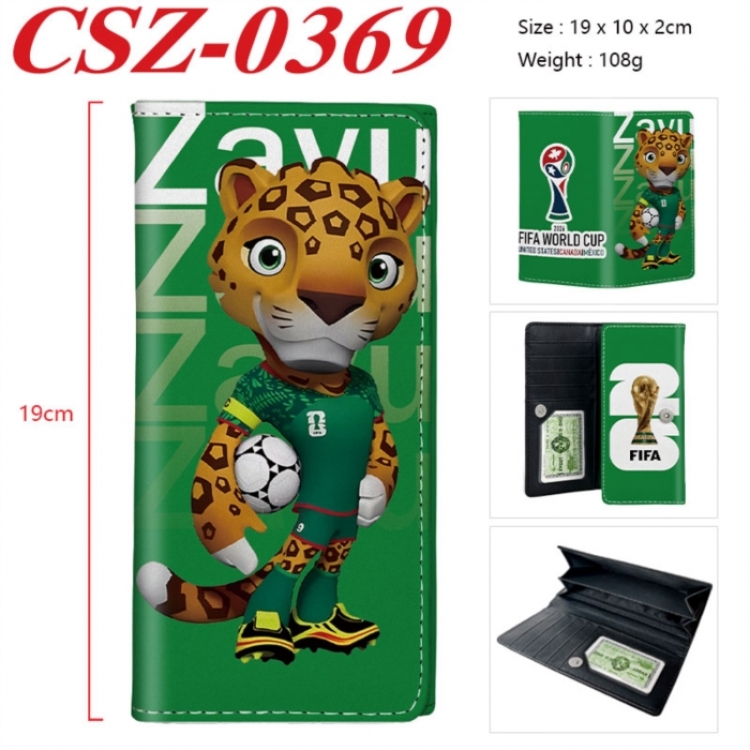 World Cup Anime peripheral long three fold wallet 19x10x2cm