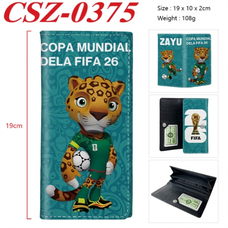World Cup Anime peripheral long three fold wallet 19x10x2cm