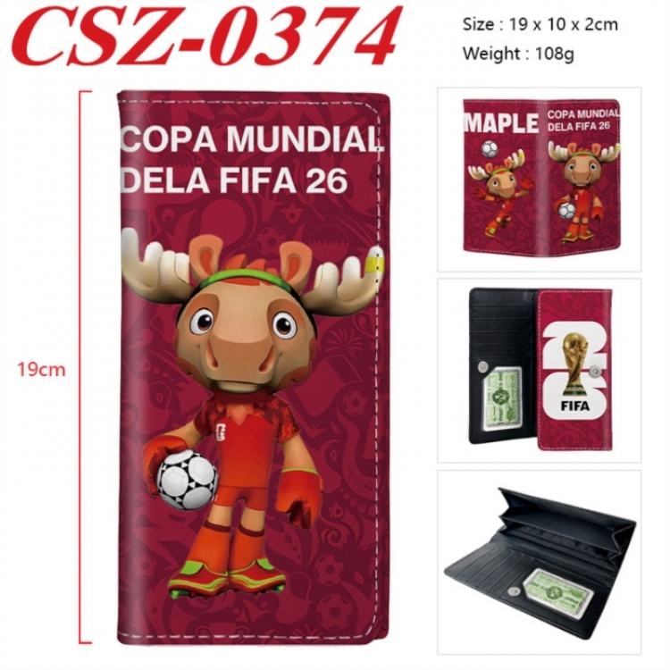 World Cup Anime peripheral long three fold wallet 19x10x2cm
