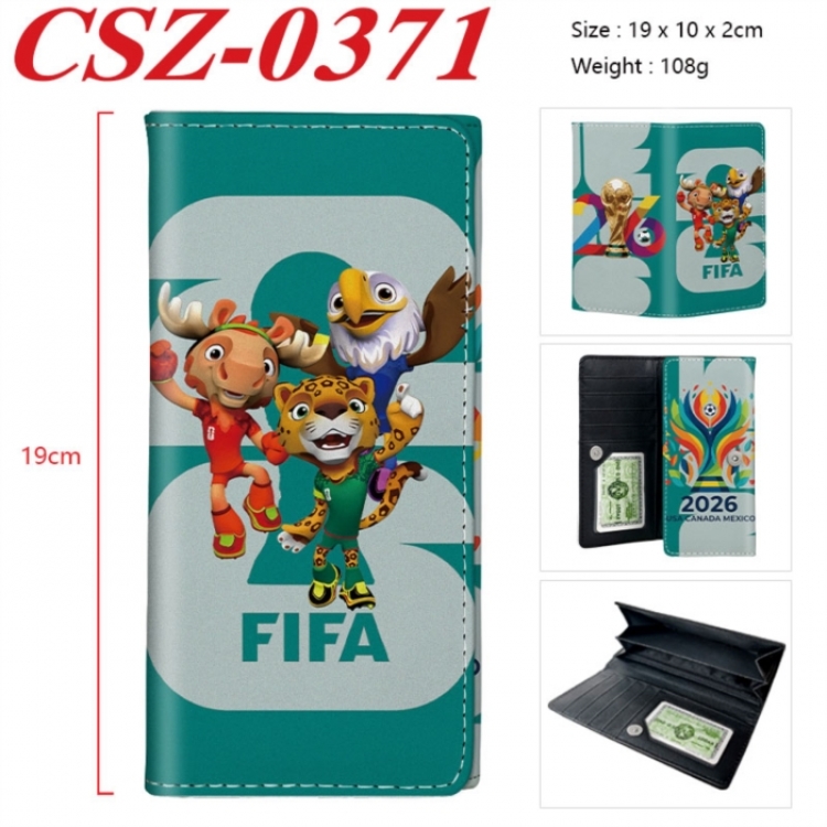 World Cup Anime peripheral long three fold wallet 19x10x2cm