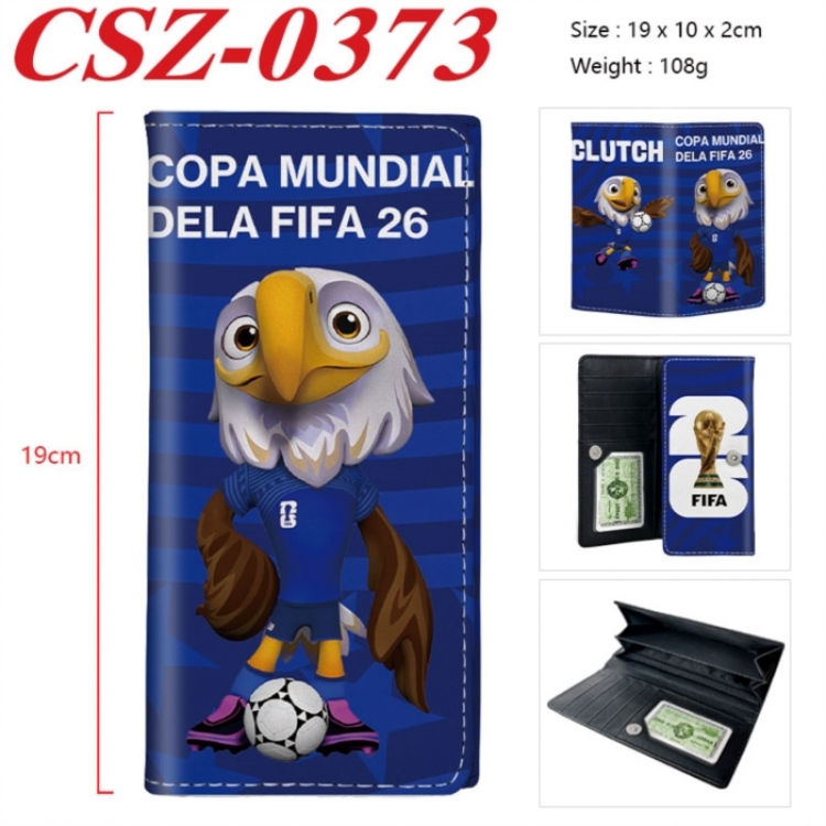 World Cup Anime peripheral long three fold wallet 19x10x2cm