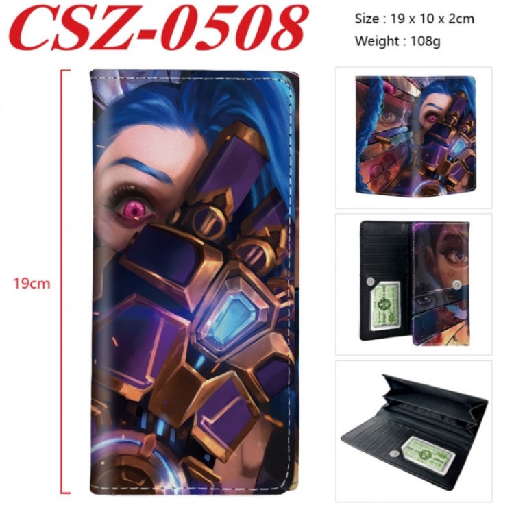 Arcane：League of Legends Anime peripheral long three fold wallet 19x10x2cm