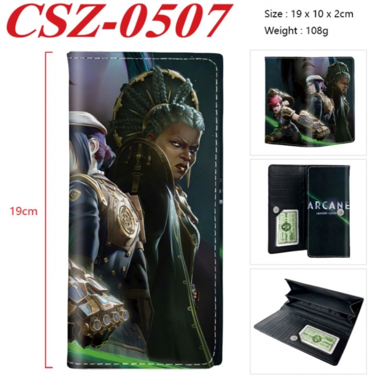 Arcane：League of Legends Anime peripheral long three fold wallet 19x10x2cm