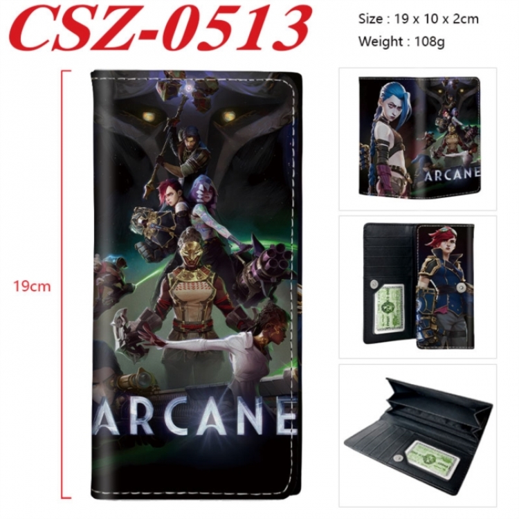 Arcane：League of Legends Anime peripheral long three fold wallet 19x10x2cm