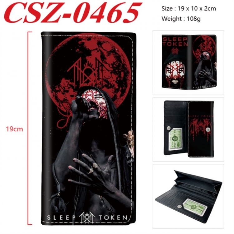 Sleep Token Anime peripheral long three fold wallet 19x10x2cm