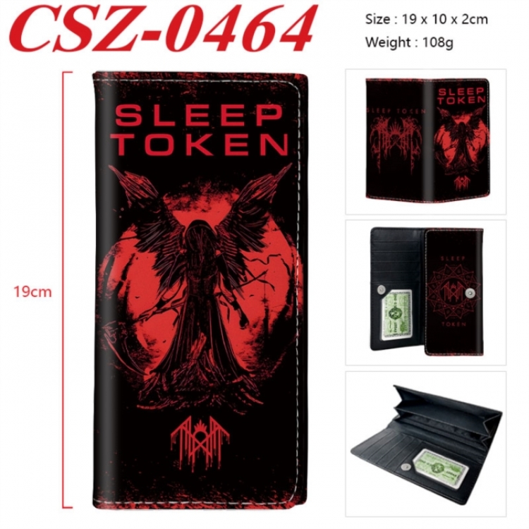 Sleep Token Anime peripheral long three fold wallet 19x10x2cm