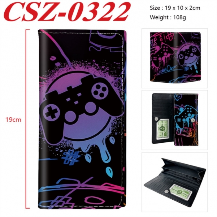 GamePad Anime peripheral long three fold wallet 19x10x2cm