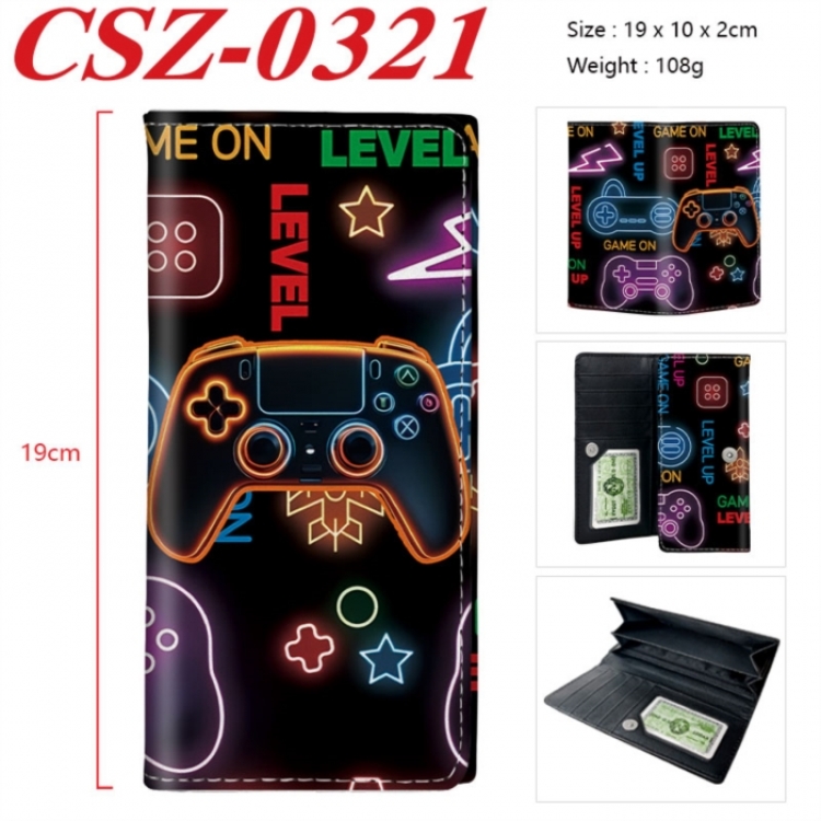 GamePad Anime peripheral long three fold wallet 19x10x2cm