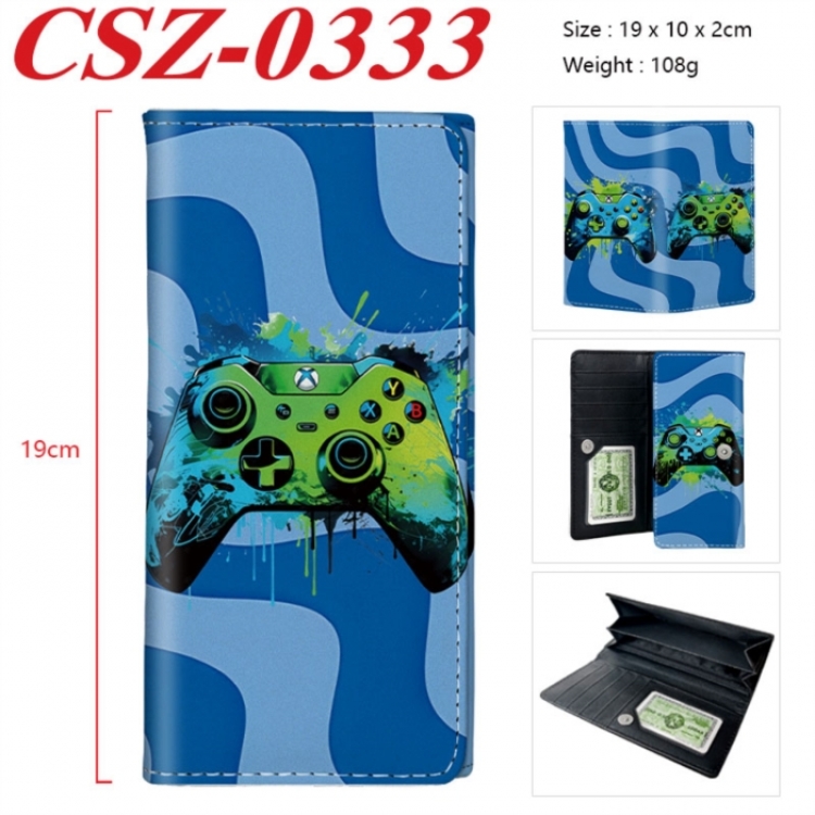 GamePad Anime peripheral long three fold wallet 19x10x2cm