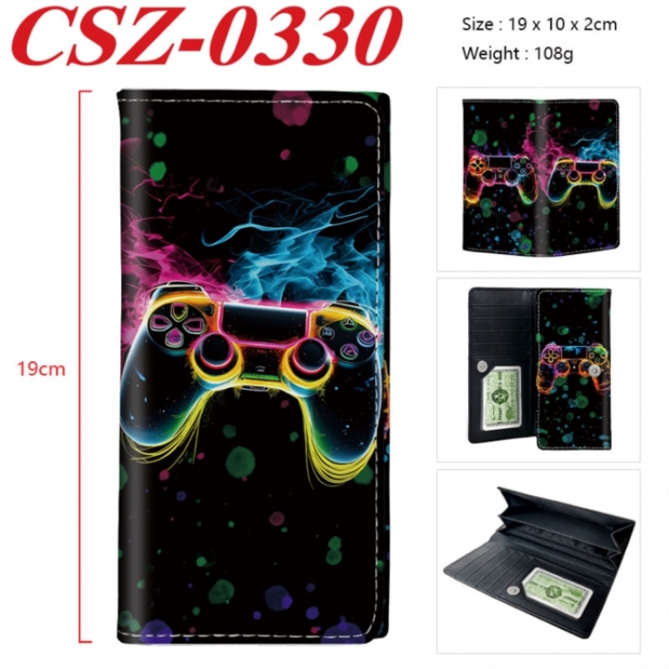 GamePad Anime peripheral long three fold wallet 19x10x2cm