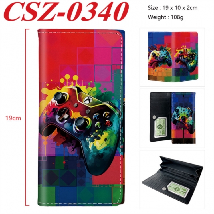 GamePad Anime peripheral long three fold wallet 19x10x2cm