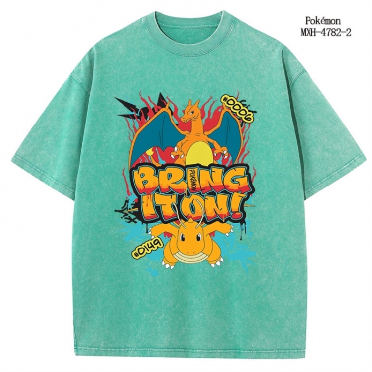 Pokemon Anime peripheral pure cotton washed and worn T-shirt from S to 2XL
