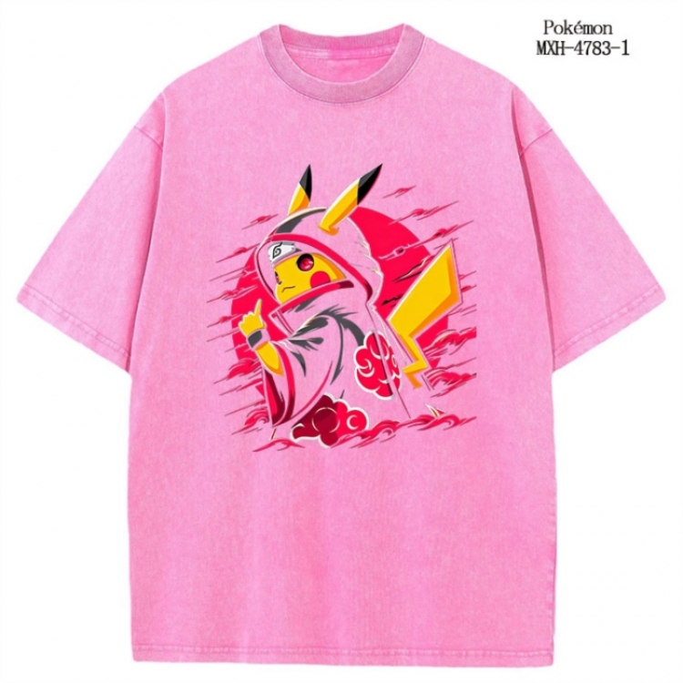 Pokemon Anime peripheral pure cotton washed and worn T-shirt from S to 2XL