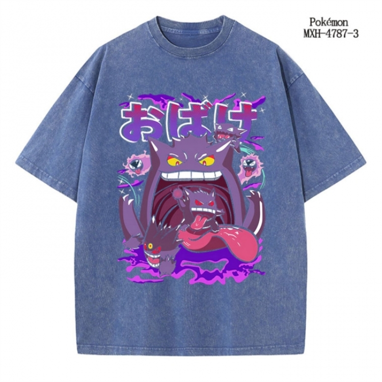 Pokemon Anime peripheral pure cotton washed and worn T-shirt from S to 2XL