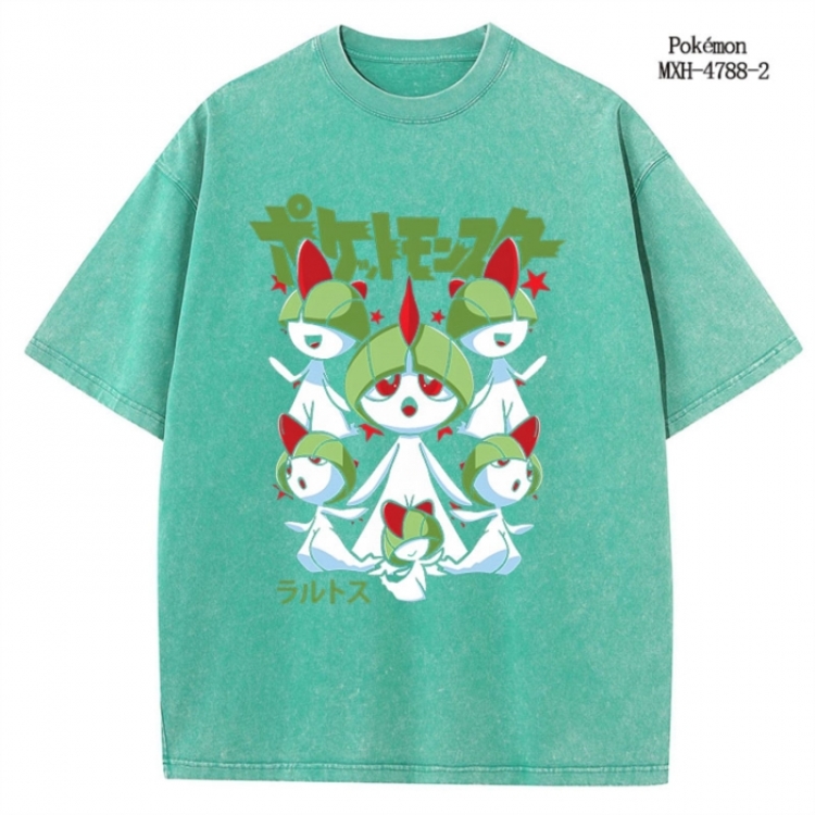 Pokemon Anime peripheral pure cotton washed and worn T-shirt from S to 2XL