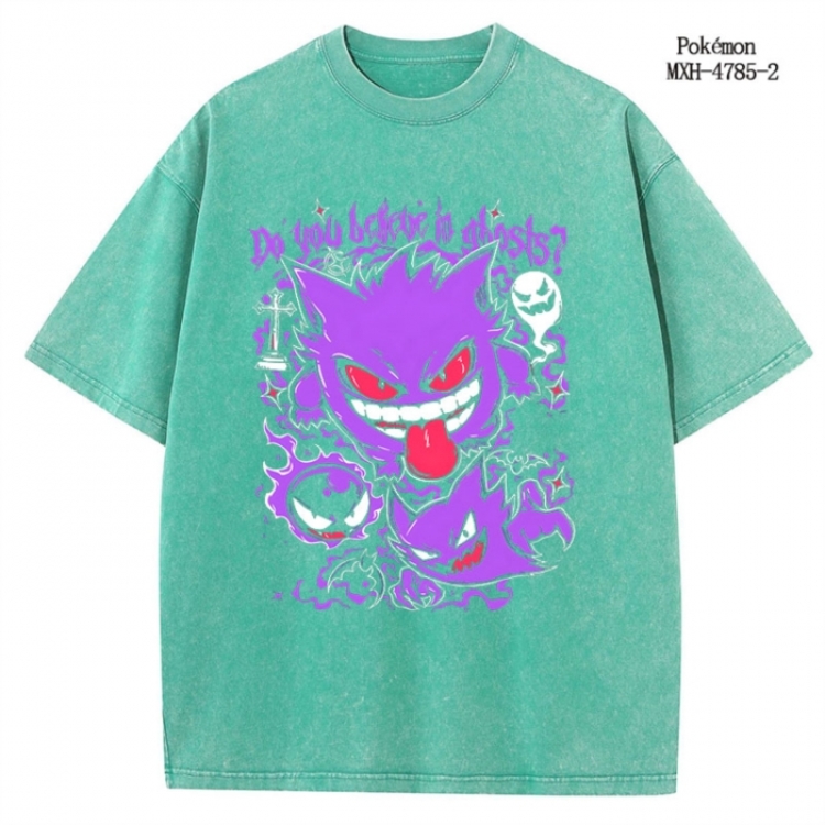 Pokemon Anime peripheral pure cotton washed and worn T-shirt from S to 2XL
