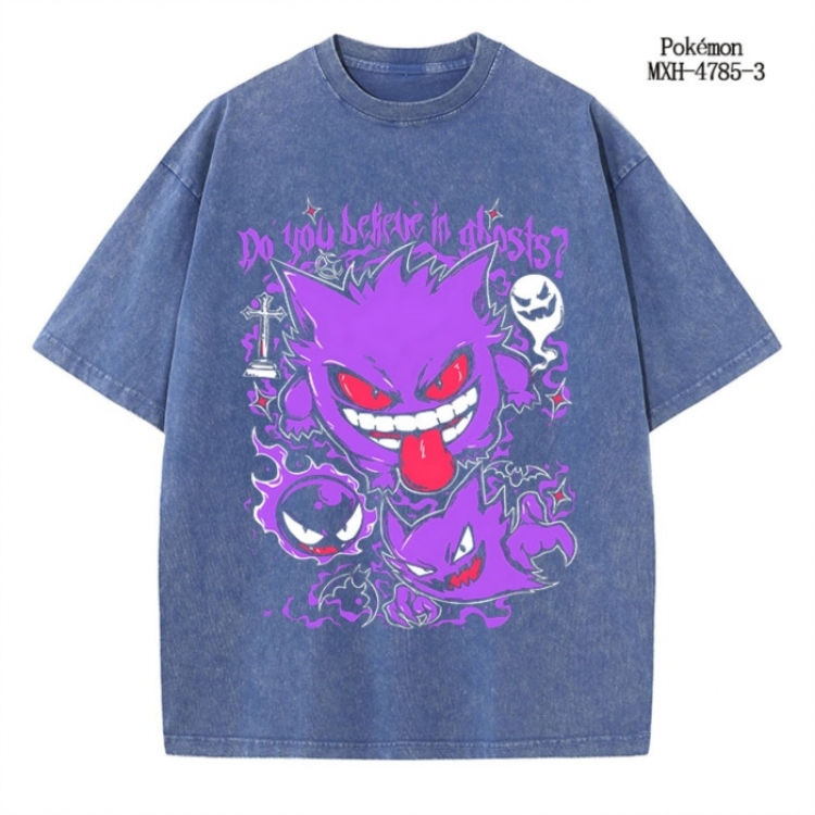 Pokemon Anime peripheral pure cotton washed and worn T-shirt from S to 2XL