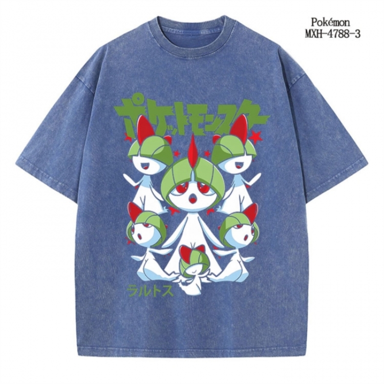 Pokemon Anime peripheral pure cotton washed and worn T-shirt from S to 2XL