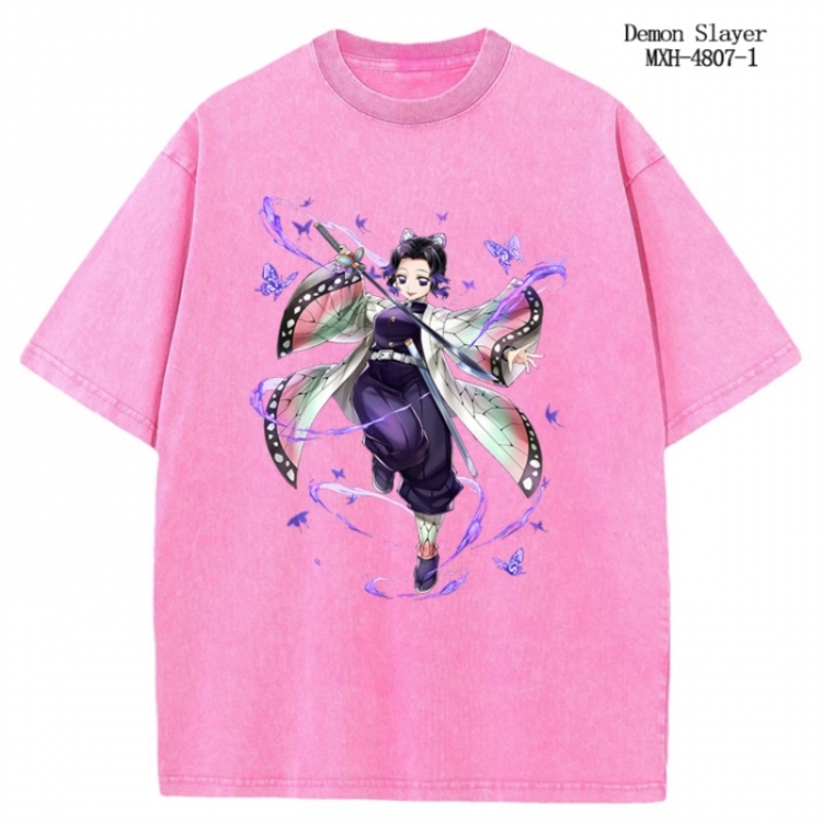 Demon Slayer Kimets Anime peripheral pure cotton washed and worn T-shirt from S to 2XL