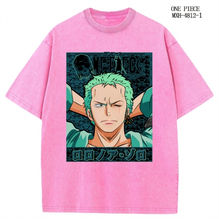 One Piece Anime peripheral pure cotton washed and worn T-shirt from S to 2XL