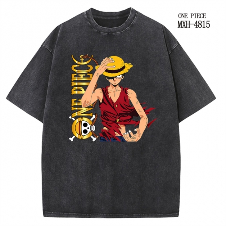 One Piece Anime peripheral pure cotton washed and worn T-shirt from S to 2XL